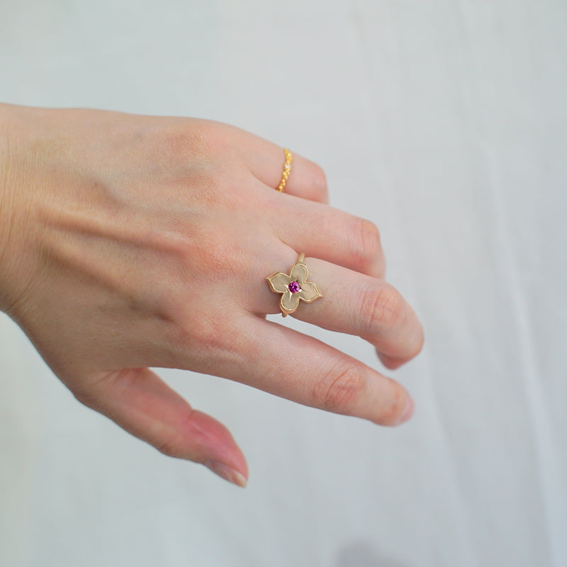 Kagann jewelry (カガンジュエリー) / Moroccan star ring ピンクサファイア K10