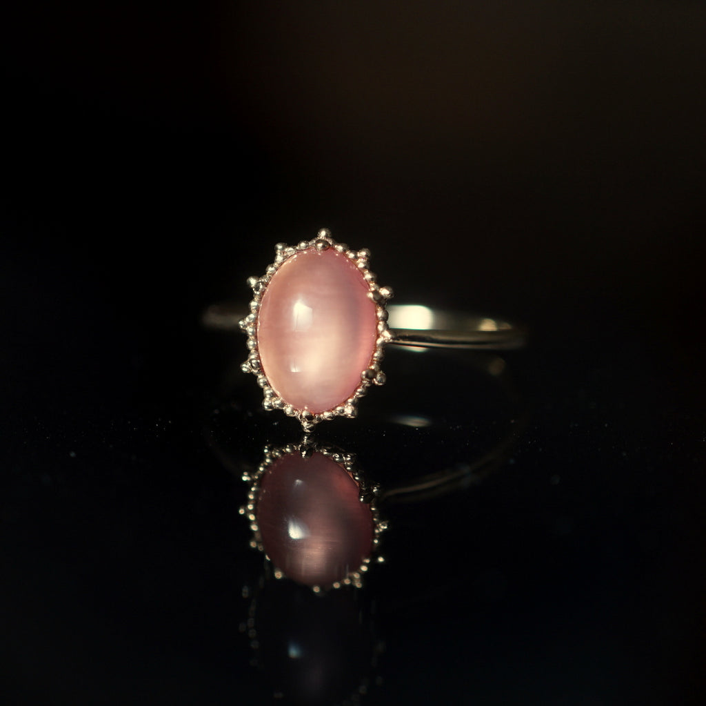 HAVITAS/ Granulation rhodochrosite ring (K14YG) #11