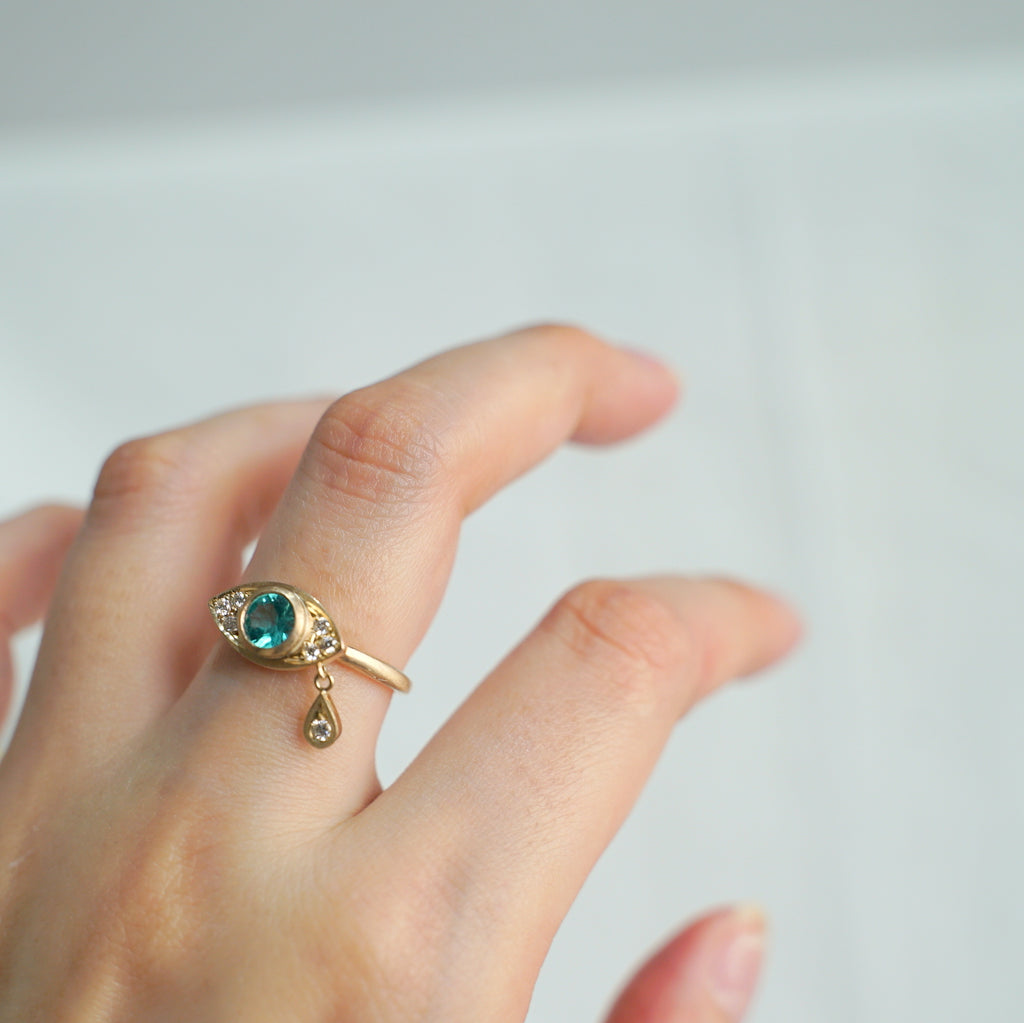 Kagann jewelry (カガンジュエリー) / Evil eye ring <mini> アパタイト K10