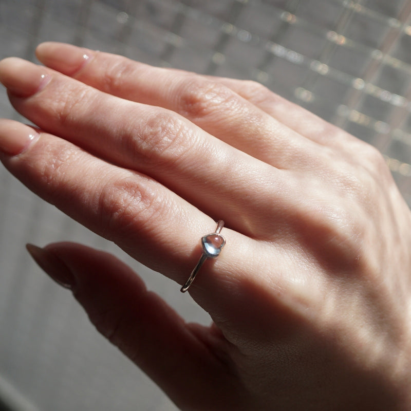 【期間限定掲載】hatsuyume /【受注生産】ring K10YG Heart-FKR スカイブルートパーズ（r-0y-htfk-sb）