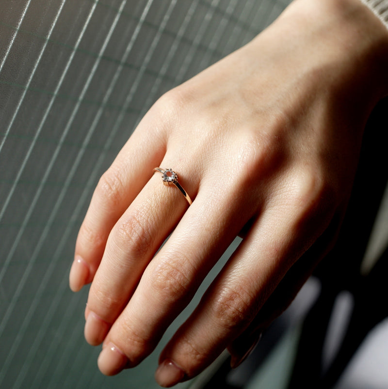 【期間限定掲載】hatsuyume /【受注生産】ring K10YG Heart-TMD ホワイトトパーズ（r-0y-httm-wt）