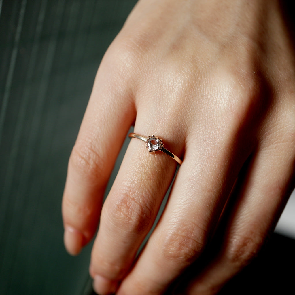 【期間限定掲載】hatsuyume /【受注生産】ring K10YG Heart-TMD ホワイトトパーズ（r-0y-httm-wt）