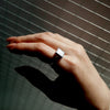 [Limited time only] hatsuyume / [custom-order 】ring SV square white mother-of-mouth shell (r-sv-squ-ws-r)