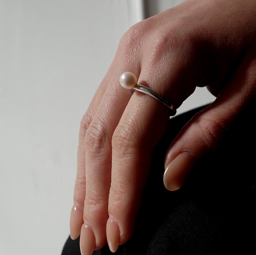 [Limited time only] hatsuyume / [custom-order 】ring SV bold pearl (r-sv-bld-wp-r)