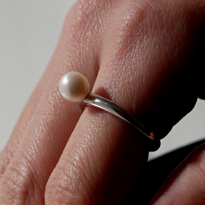 [Limited time only] hatsuyume / [custom-order 】ring SV bold pearl (r-sv-bld-wp-r)