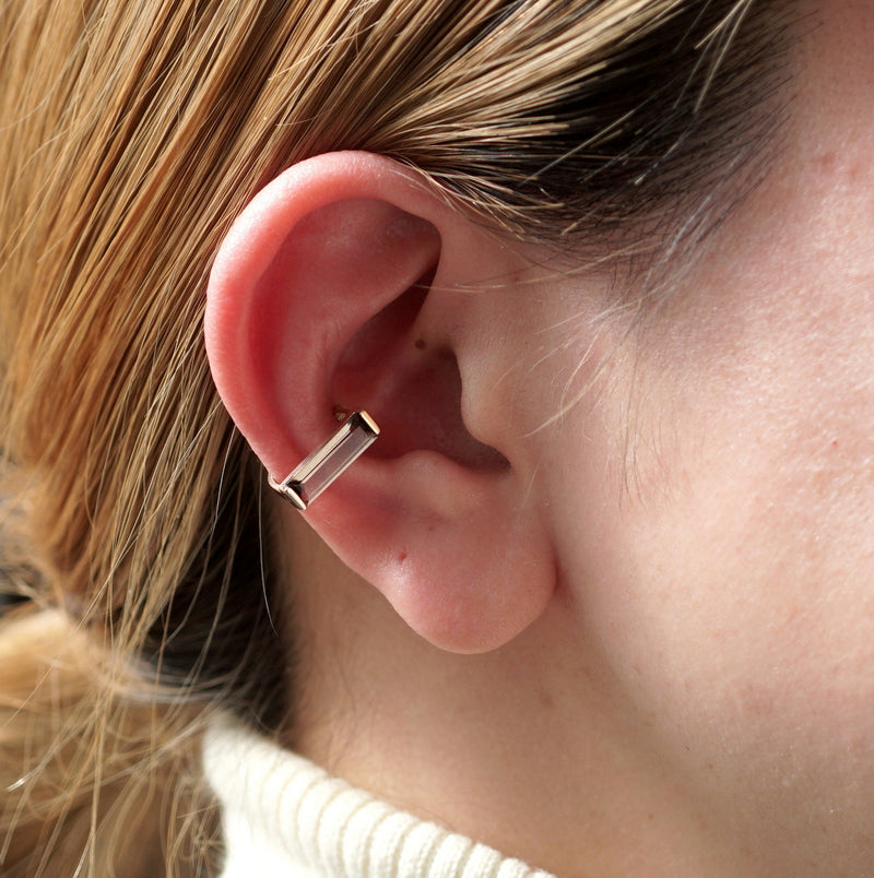 [Limited time only] Hatsuyume / earcuff K10YG 1stone Smoky Quartz (c-0y-st-smoq)