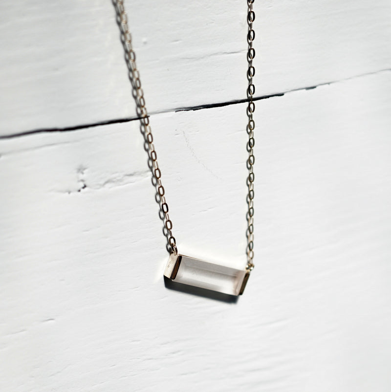 【期間限定掲載】hatsuyume / necklace K10YG A-type 艶消し水晶（n-0y-a-mtq）