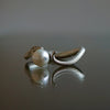 ELCAMI Snake Pearl Earrings Silver (EPS-117S)