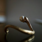 ELCAMI Snake Pearl Earrings Silver (EPS-117S)