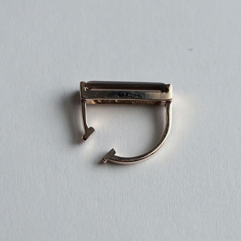 [Limited time only] Hatsuyume / earcuff K10YG 1stone Smoky Quartz (c-0y-st-smoq)