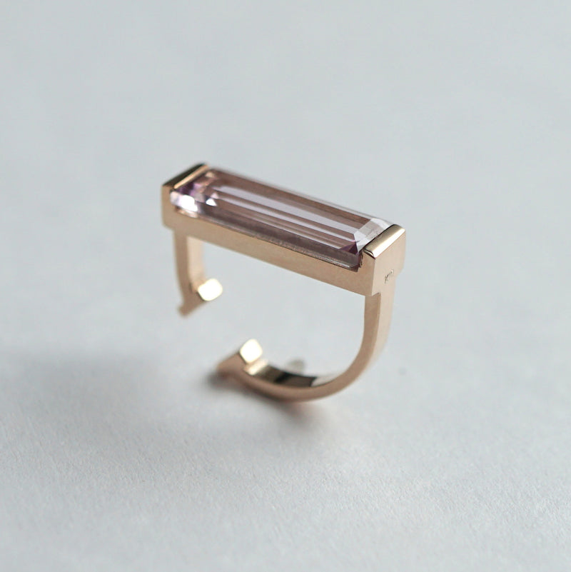 [Limited time only] Hatsuyume / earcuff K10YG 1stone pink amethyst (c-0y-st-amep)