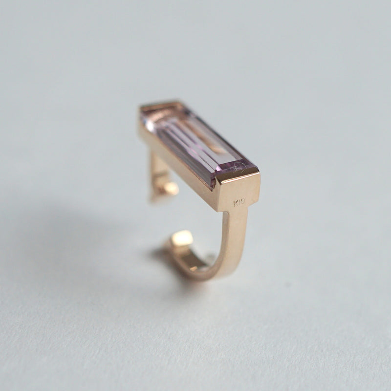 [Limited time only] Hatsuyume / earcuff K10YG 1stone pink amethyst (c-0y-st-amep)