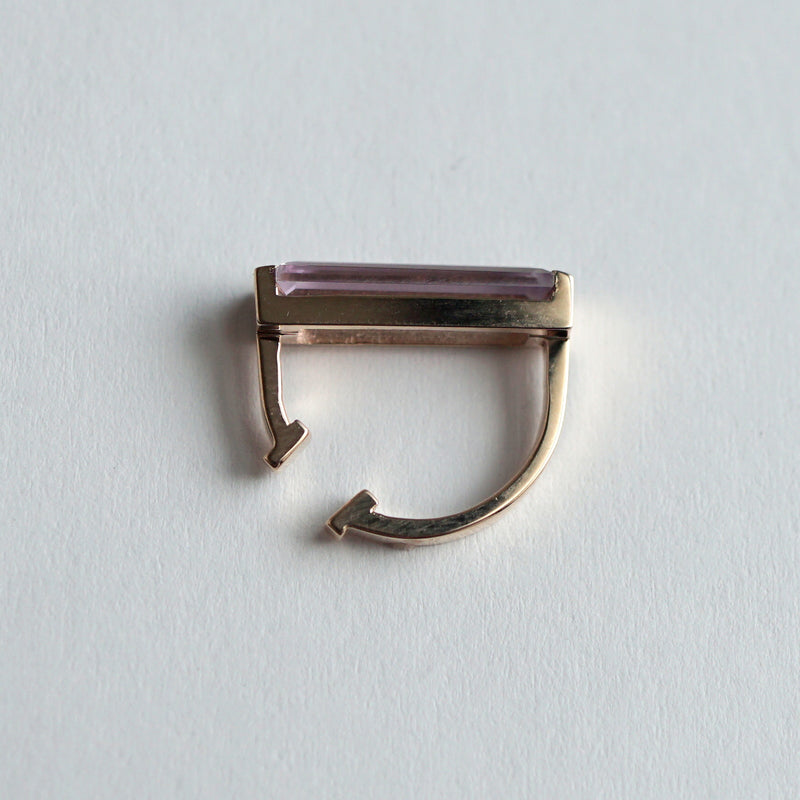 [Limited time only] Hatsuyume / earcuff K10YG 1stone pink amethyst (c-0y-st-amep)