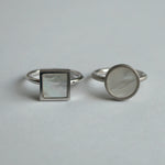 [Limited time only] hatsuyume / [custom-order 】ring SV square white mother-of-mouth shell (r-sv-squ-ws-r)