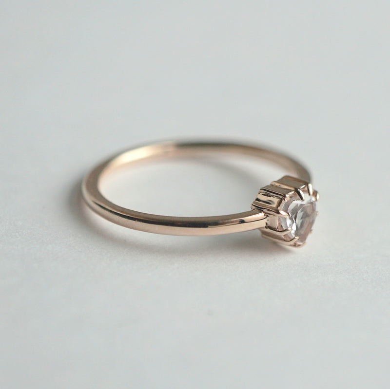 【期間限定掲載】hatsuyume /【受注生産】ring K10YG Heart-TMD ホワイトトパーズ（r-0y-httm-wt）