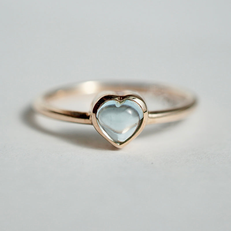 【期間限定掲載】hatsuyume /【受注生産】ring K10YG Heart-FKR スカイブルートパーズ（r-0y-htfk-sb）