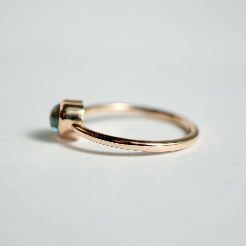 【期間限定掲載】hatsuyume /【受注生産】ring K10YG Heart-FKR スカイブルートパーズ（r-0y-htfk-sb）
