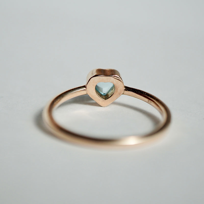 【期間限定掲載】hatsuyume /【受注生産】ring K10YG Heart-FKR スカイブルートパーズ（r-0y-htfk-sb）