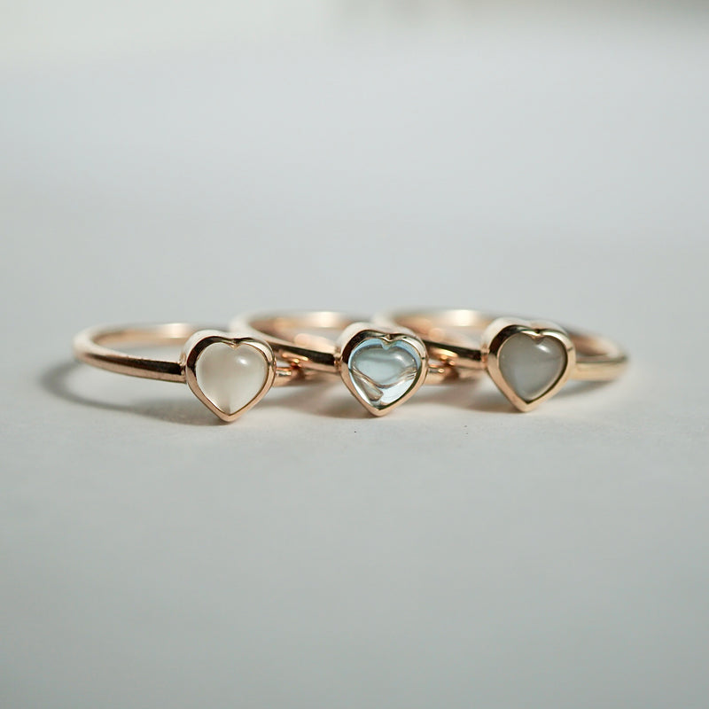 【期間限定掲載】hatsuyume /【受注生産】ring K10YG Heart-FKR スカイブルートパーズ（r-0y-htfk-sb）
