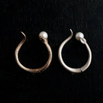 ELCAMI Snake Pearl Earrings Silver (EPS-117S)
