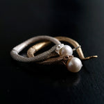 ELCAMI Snake Pearl Earrings Silver (EPS-117S)