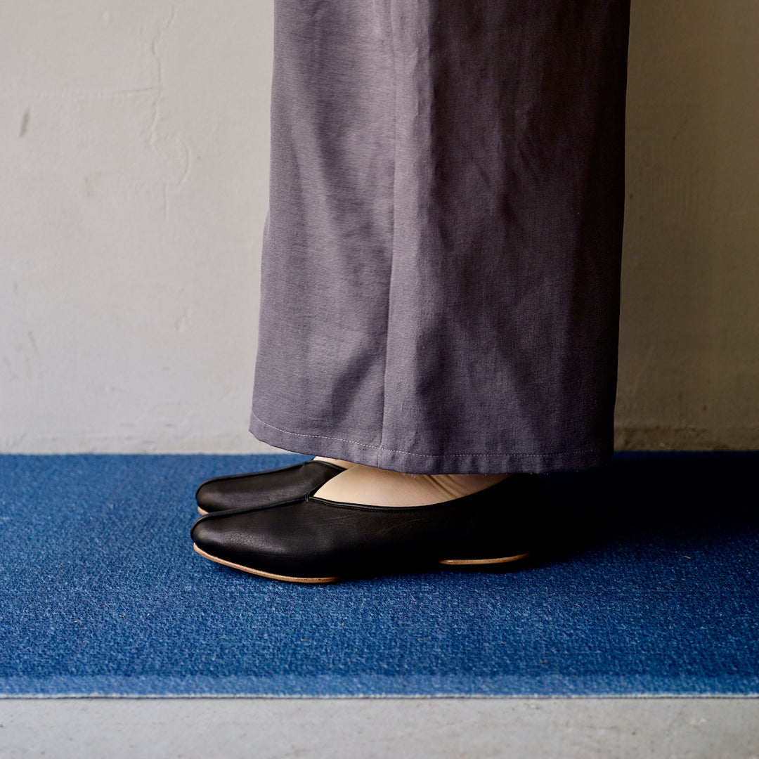 靴 _Fot wood heel mules octagon _Fot – Fuligo / Fuligoshed